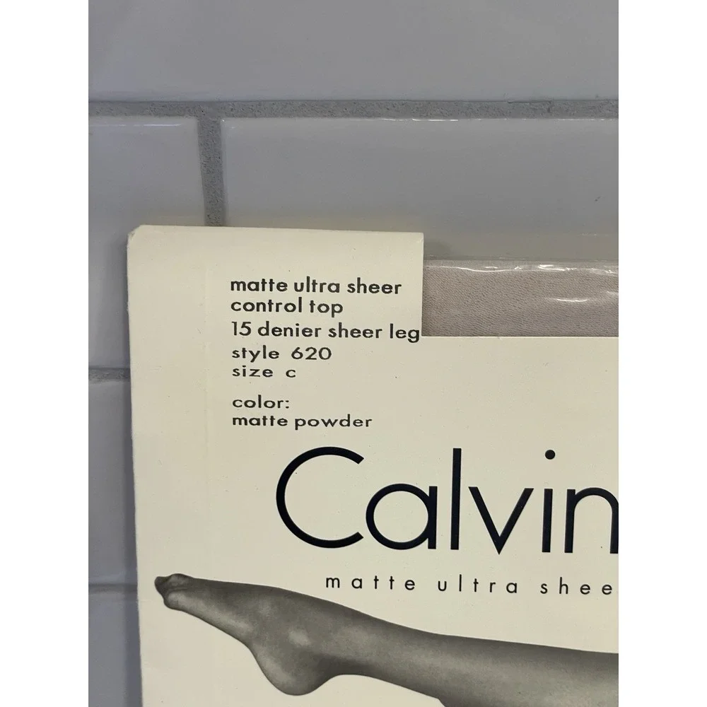 Vintage Calvin Klein Pantyhose Size C Matte Powder Ultra Sheer Control‎ Top New